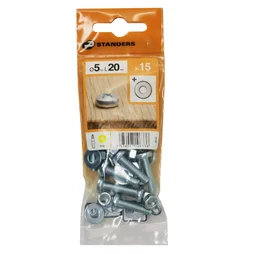 Lot De 15 Boulons Tête Cylindrique Acier Zingué, L.20 Standers