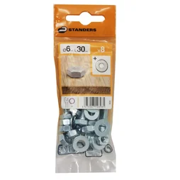 Lot De 8 Boulons Tête 6 Pans Acier Zingué, L.30 Standers
