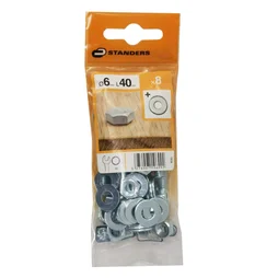 Lot De 8 Boulons Tête 6 Pans Acier Zingué, L.40 Standers