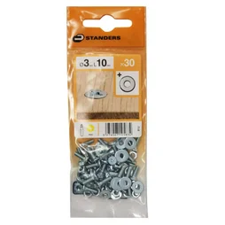 Lot De 30 Boulons Tête Autofraisée Plate Acier Zingué, L.10 X Diam.3 Mm Standers