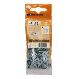 Lot De 25 Boulons Tête Autofraisée Plate Acier Zingué, L.15 X Diam.4 Mm Standers