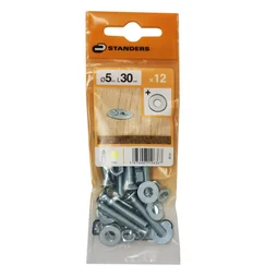 Lot De 12 Boulons Tête Autofraisée Plate Acier Zingué, L.30 Standers