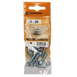 Lot De 10 Vis Pas Métrique Tête Cylindrique Bombée Acier Zingué, L.20 Standers