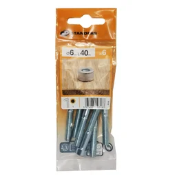Lot De 6 Vis Pas Métrique Tête Cylindrique Bombée Acier Zingué, L.40 Standers