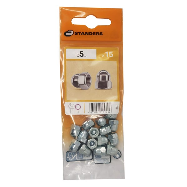 Lot De 15 Écrous Borgne Acier, Diam.5 Mm Standers
