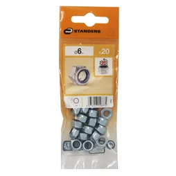 Lot De 20 Écrous 6 Pans Acier, Diam.6 Mm Standers