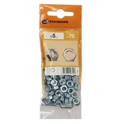 Lot De 70 Écrous 6 Pans Acier, Diam.5 Mm Standers
