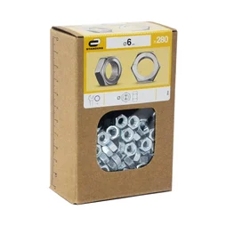 Lot De 280 Écrous 6 Pans Acier, Diam.6 Mm Standers
