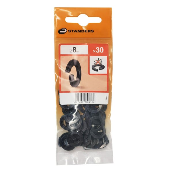 Lot De 30 Rondelles Acier Carbone Zingué, Diam.8.1 Mm Standers