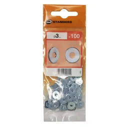Lot De 100 Rondelles Acier Carbone Zingué, Diam.3.2 Mm Standers