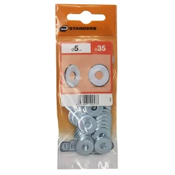 Lot de 35 rondelles acier carbone zingué, STANDERS, diam. 5.3 mm