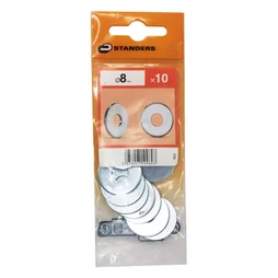 Lot de 10 rondelles en acier carbone zingué, STANDERS, diam. 8.4 mm