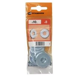 Lot de 8 rondelles en acier carbone zingué, STANDERS, diam.10.5 mm