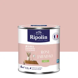 Peinture Mur, Boiserie, Radiateur   Ripolin Rose Jabadao Satiné 0.5 L