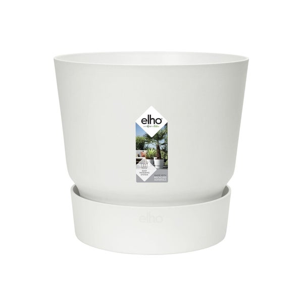 Pot Polypropylène Elho Greenville, Diam.39 X H.36.8 Cm, Blanc
