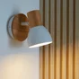 Spot Patère, Métal Blanc/Bois, Inspire Venosa