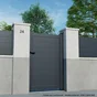 Portillon Battant Aluminium Lao Gris Anthracite Naterial, L.100X H.170 Cm