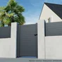 Portillon Battant Aluminium Concarneau Gris Anthracite Naterial, L.100X H.153 Cm