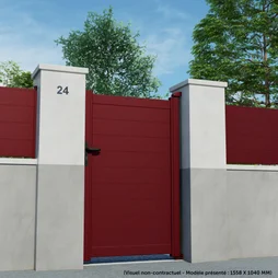 Portillon Battant Naterial Lao L.100 X H.170 Cm, Rouge