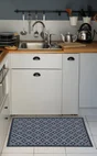 Tapis multicouleur rectangulaire, l.60 x L.90 cm Imitation carreaux de ciment