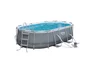 Piscine hors-sol POWERSTEEL BESTWAY, L.4,27 m x l.2,5 m x H. 1 m, ovale