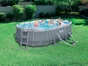 Piscine hors-sol POWERSTEEL BESTWAY, L.4,27 m x l.2,5 m x H. 1 m, ovale