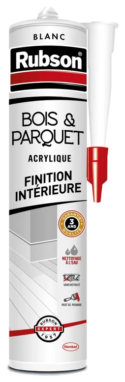 Mastic bois/parquet acrylique RUBSON blanc cartouche 280ml