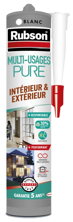 Mastic multi usages silicone neutre RUBSON pure blanc cartouche 280ml