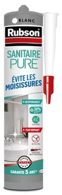 Mastic silicone sanitaire pure blanc RUBSON anti moisissure cartouche 280 ml