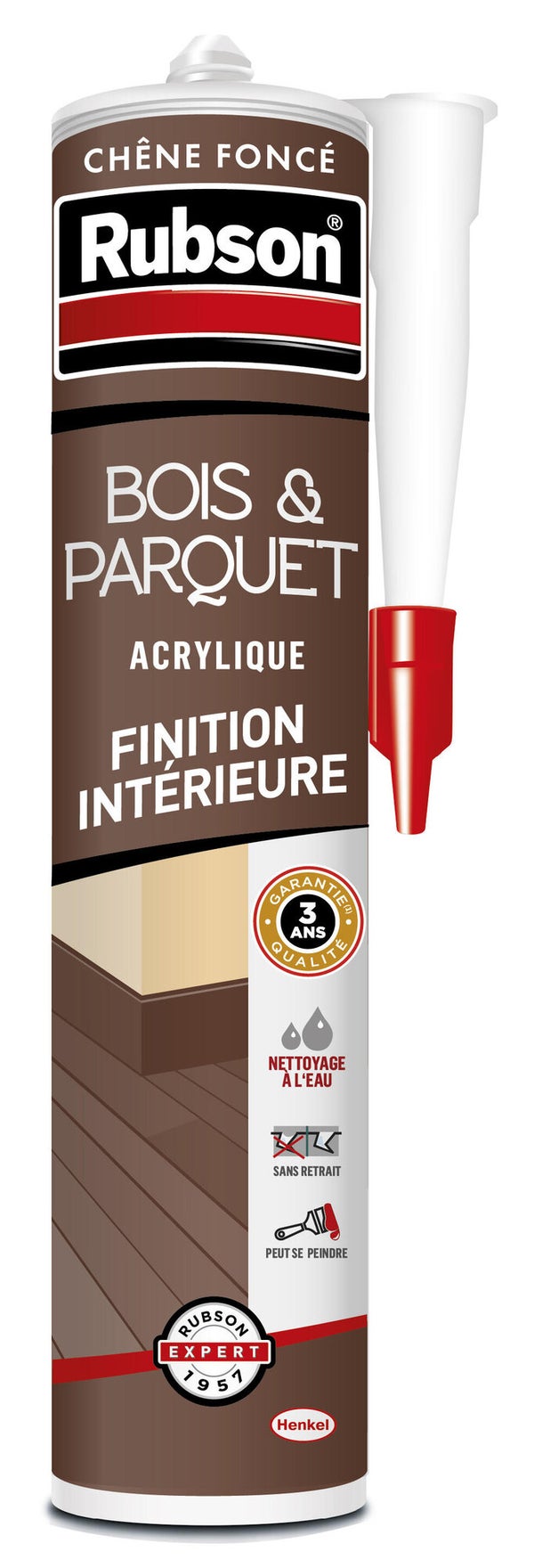 Mastic bois/parquet acrylique RUBSON chêne foncé cartouche 280ml