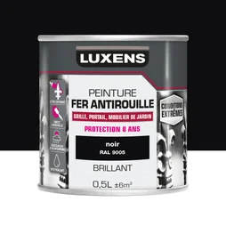 Peinture Fer Extérieur Luxens Noir Glossy 0.5 L