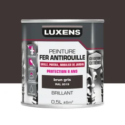 Peinture Fer Extérieur Luxens Brun Gris Glossy 0.5 L