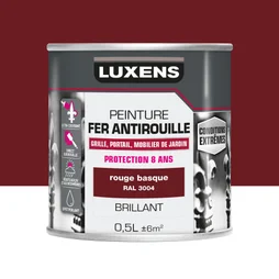 Peinture Fer Extérieur Luxens Rouge Provence Glossy 0.5 L