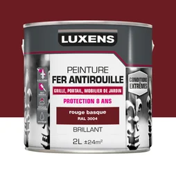 Peinture Fer Extérieur Luxens Rouge Basque Glossy 2 L