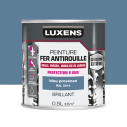 Peinture Fer Extérieur Luxens Bleu Provence Glossy 0.5 L