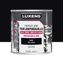 Peinture Fer Extérieur Luxens Noir Satiné 0.5 L