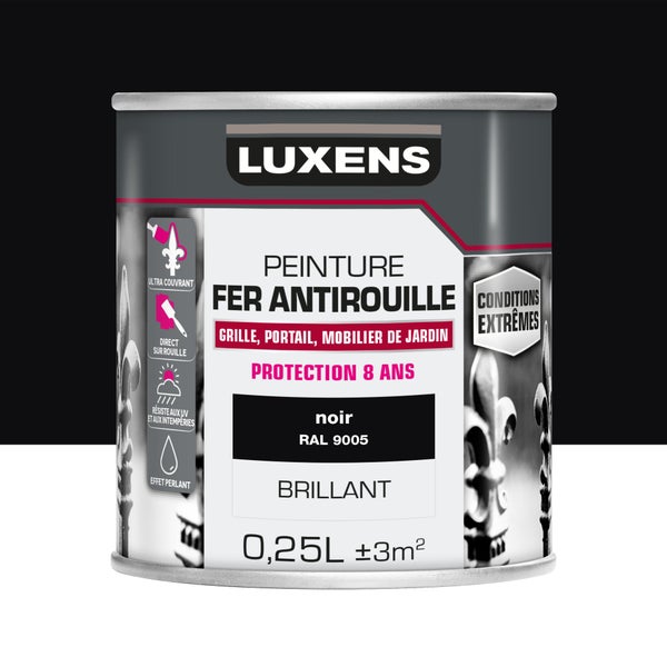 Peinture Fer Extérieur Luxens Noir Glossy 0.25 L