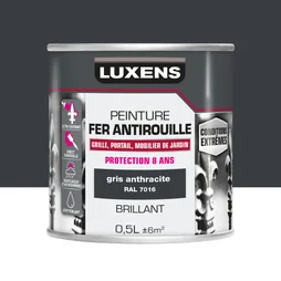 Peinture Fer Extérieur Luxens Gris Anthracite Glossy 0.5 L