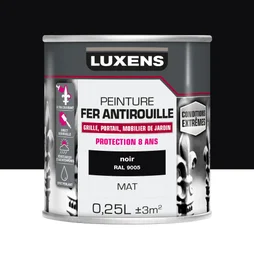 Peinture Fer Extérieur Luxens Noir Mat 0.25 L