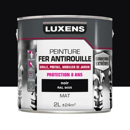 Peinture Fer Extérieur Luxens Noir Mat 2 L