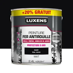 Peinture fer extérieure LUXENS noir mat 2L4