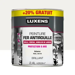 Peinture fer extérieur LUXENS blanc GLOSSY 2L4