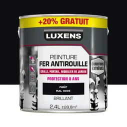 Peinture fer extérieur LUXENS noir GLOSSY 2L4