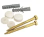 Lot de 2 chevilles clips pour fixation wc, L.9 X H.11 cm