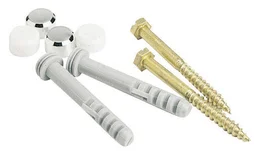 Lot de 2 chevilles clips pour fixation wc, L.9 X H.8 cm