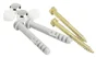 Lot de 2 chevilles clips pour fixation wc, L.9 X H.8 cm