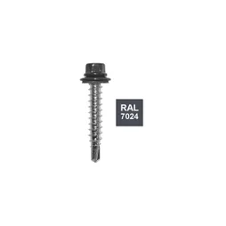 Kit De 100 Fixations, L. 35 Mm Anthracite Ral 7024, Pour Plaques Rooftile