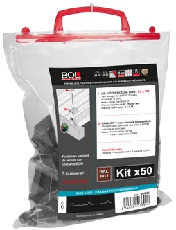 Kit De 50 Fixations, L.100 Mm Rouge Brique Bol-Fixations