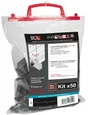 Kit De 50 Fixations, L.100 Mm Rouge Brique Bol-Fixations