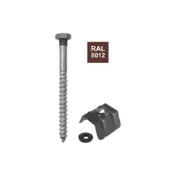 Kit De 25 Fixations, L.100 Mm Brun Rouge Ral 8012 Bol-Fixations